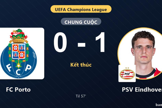 FC Porto 0-1 PSV Eindhoven: PSV Eindhoven giành chiến thắng