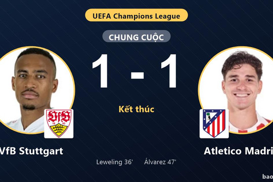 VfB Stuttgart 1-1 Atletico Madrid: Hai đội chia điểm