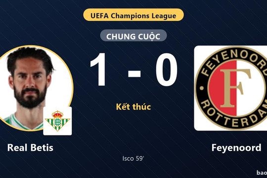 Real Betis 1-0 Feyenoord: Real Betis giành chiến thắng