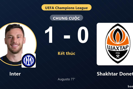 Inter 1-0 Shakhtar Donetsk: Inter giành chiến thắng