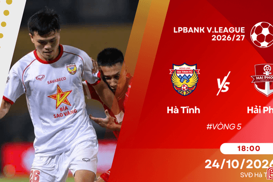 Link xem trực tiếp Hồng Lĩnh Hà Tĩnh vs Hải Phòng FC V.League 2026/27
