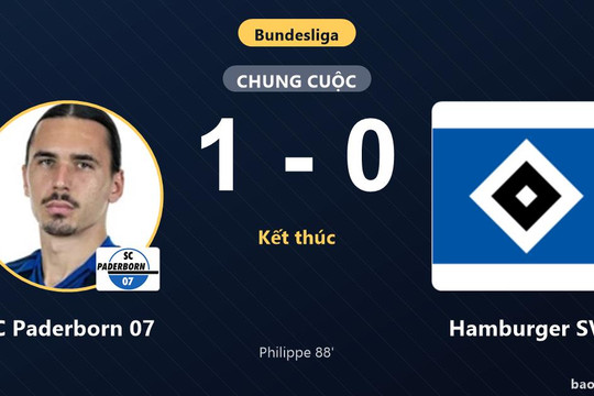 SC Paderborn 07 1-0 Hamburger SV: SC Paderborn 07 giành chiến thắng