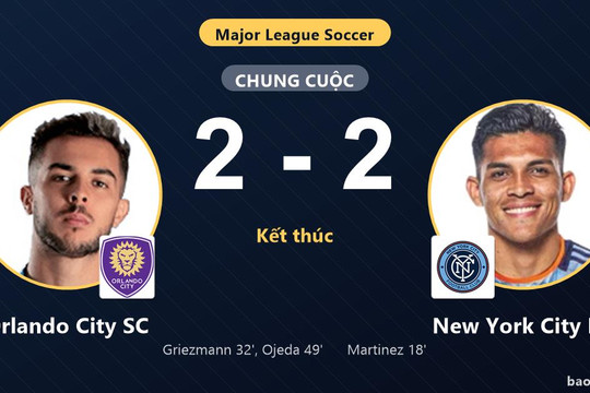 Orlando City SC 2-2 New York City FC: Hai đội chia điểm