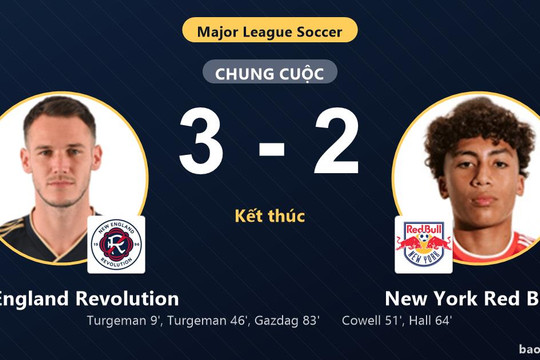 New England Revolution 3-2 New York Red Bulls: New England Revolution giành chiến thắng
