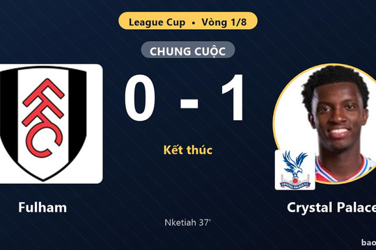 Fulham 0-1 Crystal Palace: Crystal Palace giành chiến thắng