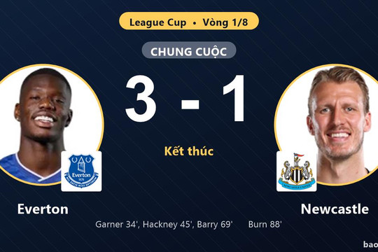 Everton 3-1 Newcastle: Everton giành chiến thắng