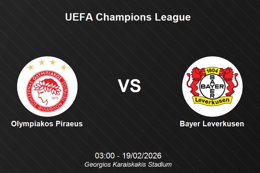 Nhận định Olympiakos Piraeus vs Bayer Leverkusen - UEFA Champions League