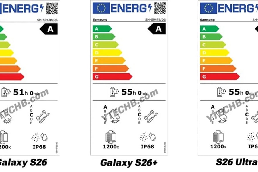 Cấu hình Galaxy S26 Series lộ diện qua nhãn năng lượng EU: Pin dùng lâu hơn nhưng giảm tuổi thọ