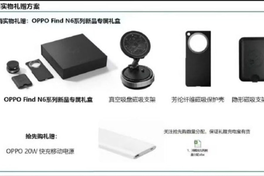 Lộ diện trọn bộ phụ kiện và thông số kỹ thuật của OPPO Find N6 trước ngày ra mắt