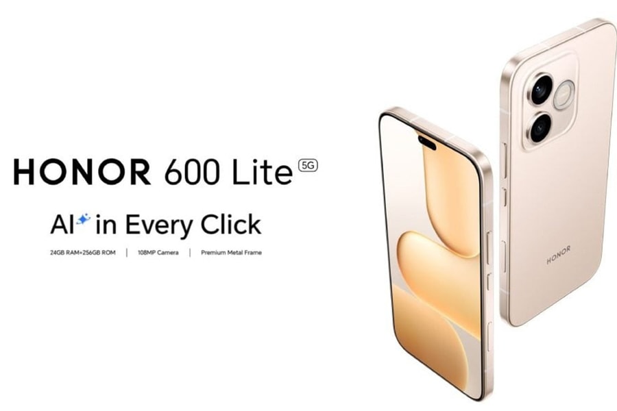 HONOR 600 Lite trình làng: Pin 6520 mAh, màn hình 6500 nits và phím chụp ảnh chuyên dụng