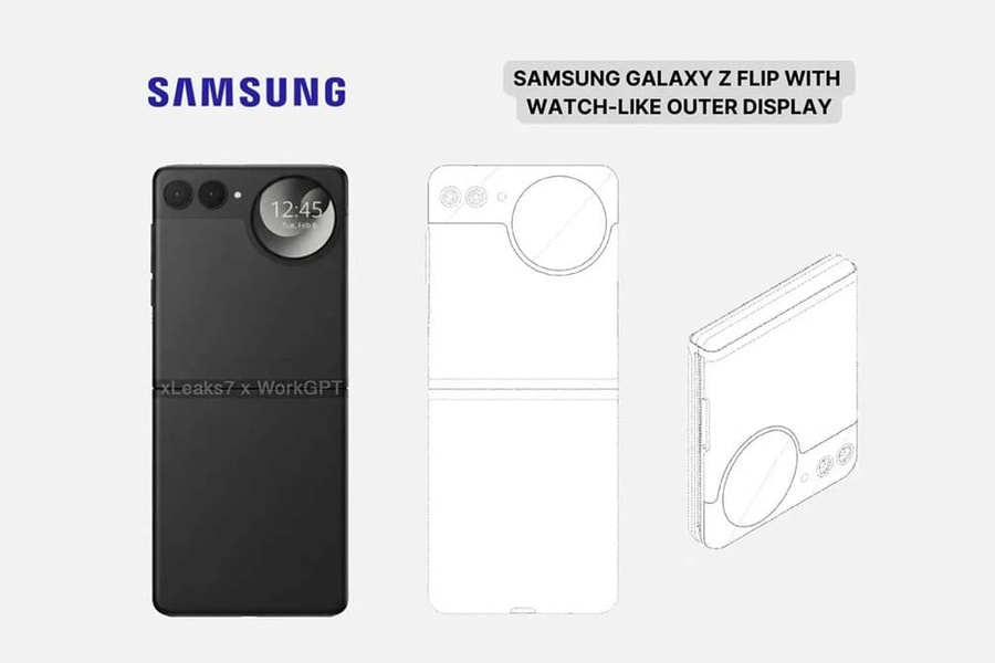 Samsung lộ diện bằng sáng chế Galaxy Z Flip với màn hình phụ tròn giúp tối ưu giá thành