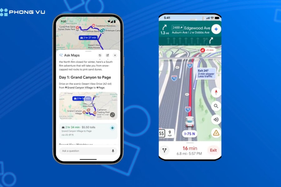 Google Maps nhận bản cập nhật lớn nhất trong 10 năm qua: Tích hợp AI Gemini và dẫn đường 3D