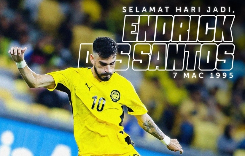 Malaysia triệu tập tiền vệ V-League Endrick Dos Santos đấu đội tuyển Việt Nam