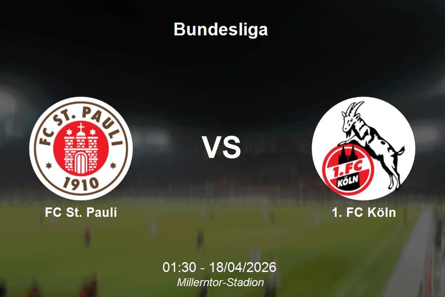 Nhận định FC St. Pauli vs 1. FC Köln - Bundesliga ngày 18/04/2026