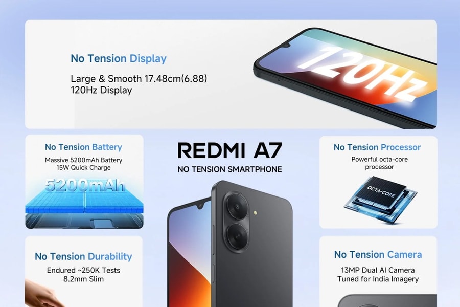 Redmi A7 và A7 Pro 4G trình làng: Màn hình 6,9 inch, pin 6.300 mAh giá từ 2,95 triệu đồng