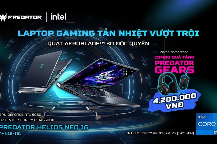 Acer Predator Helios Neo 16 chính thức mở bán: Hiệu năng RTX 5060 và Intel Core i7 thế hệ 14