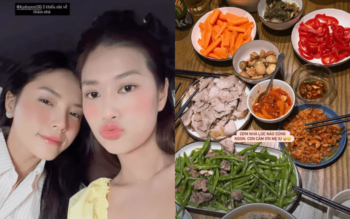 Kỳ Duyên và Thiên Ân: Khoảnh khắc đời thường ấm áp bên mâm cơm gia đình