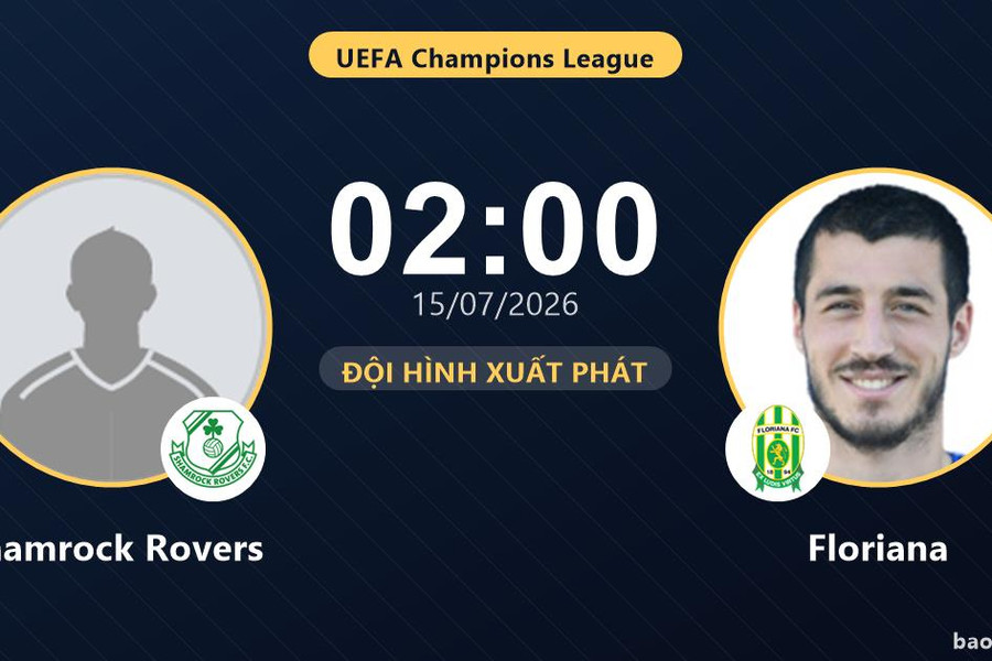 Trực tiếp Shamrock Rovers vs Floriana: Đội hình xuất phát