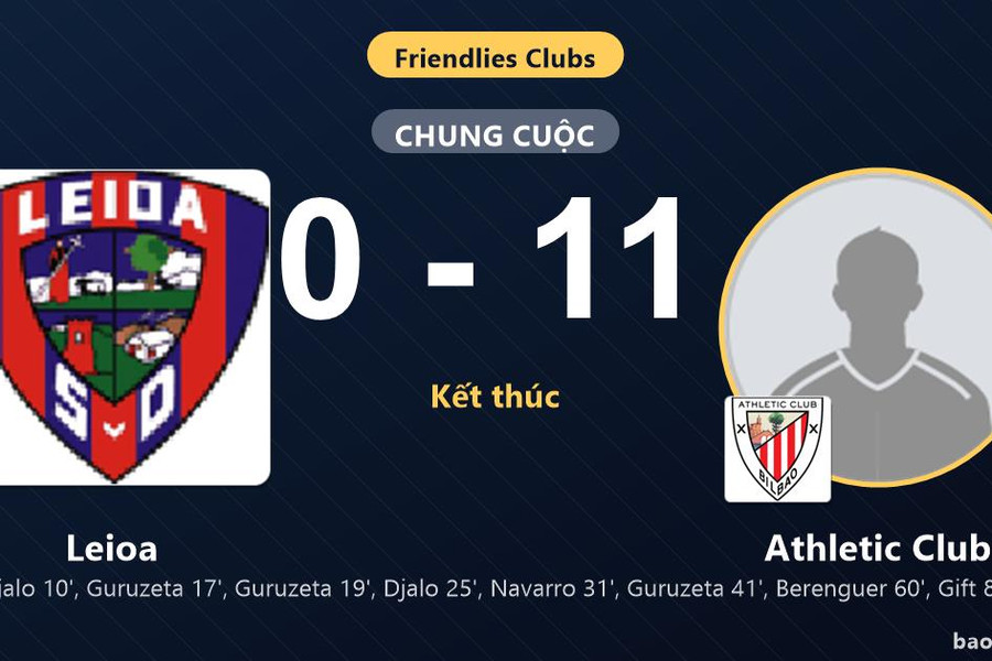 Leioa 0-11 Athletic Club: Athletic Club giành chiến thắng