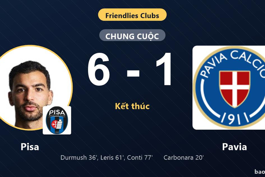 Pisa 6-1 Pavia: Pisa giành chiến thắng