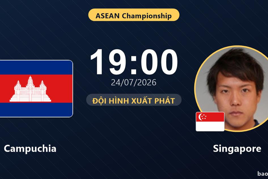 Trực tiếp Campuchia vs Singapore: Đội hình xuất phát