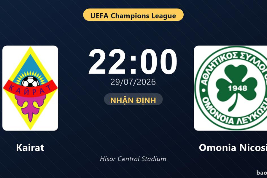 Nhận định Kairat vs Omonia Nicosia: đội hình dự kiến