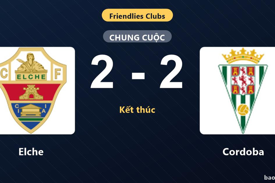 Elche 2-2 Cordoba: Hai đội chia điểm