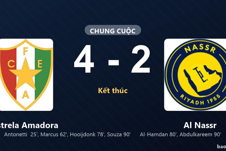 Estrela Amadora 4-2 Al Nassr: Estrela Amadora giành chiến thắng