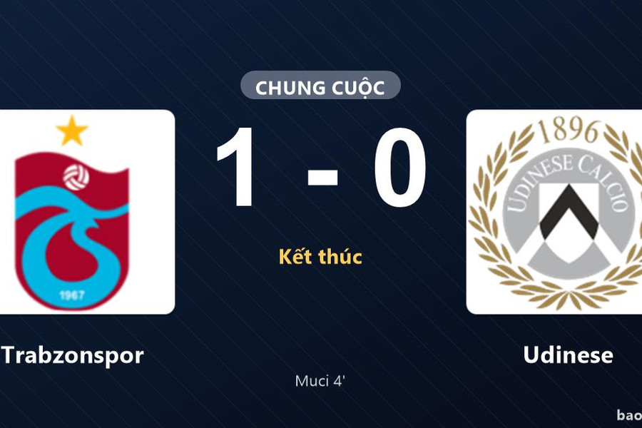 Trabzonspor 1-0 Udinese: Trabzonspor giành chiến thắng