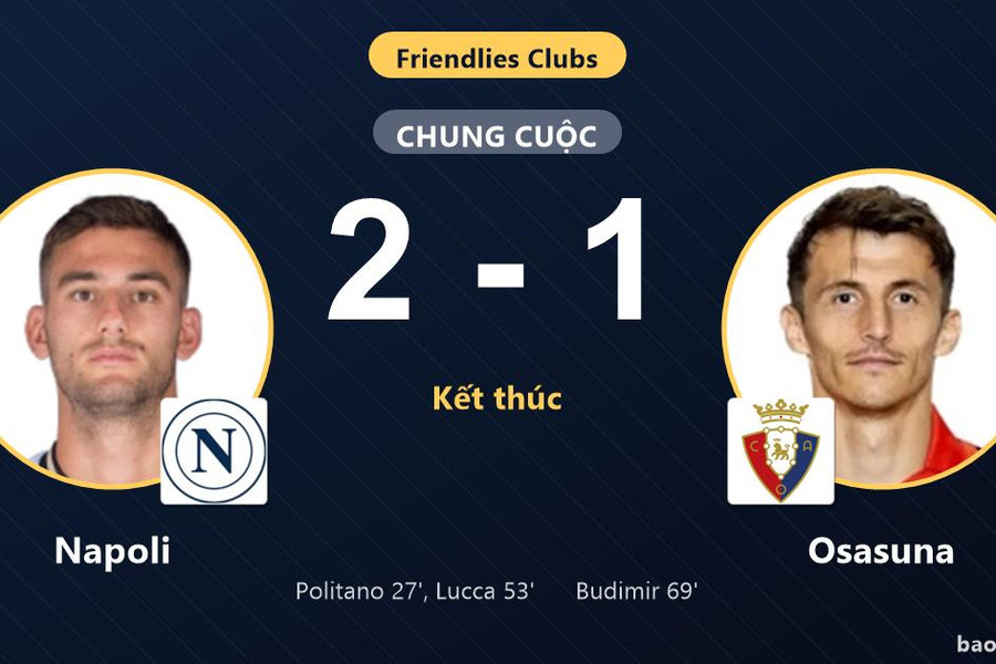 Napoli 2-1 Osasuna: Napoli giành chiến thắng