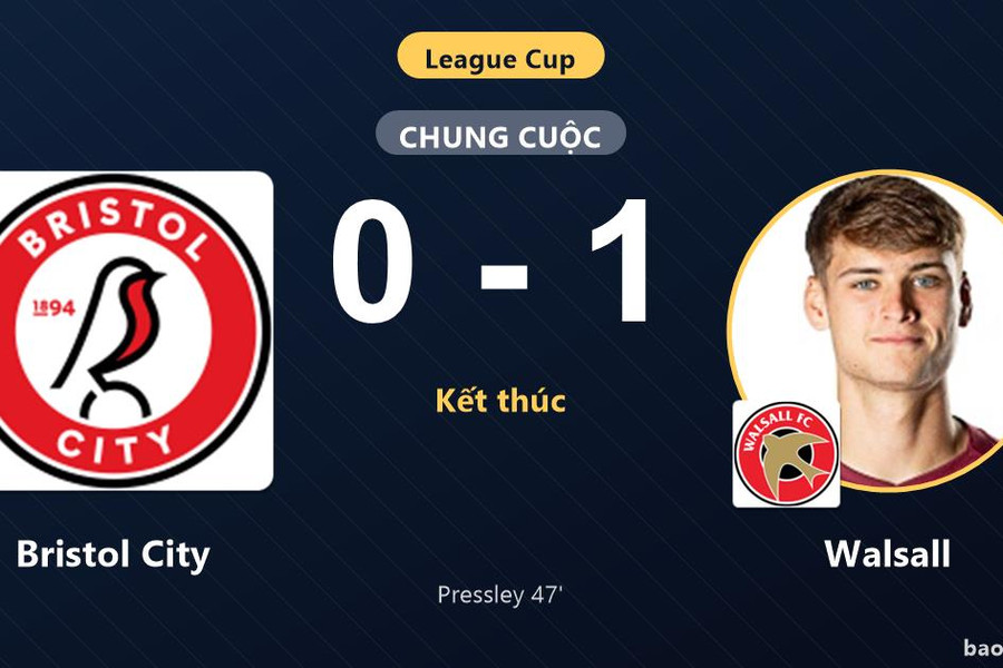 Bristol City 0-1 Walsall: Walsall giành chiến thắng
