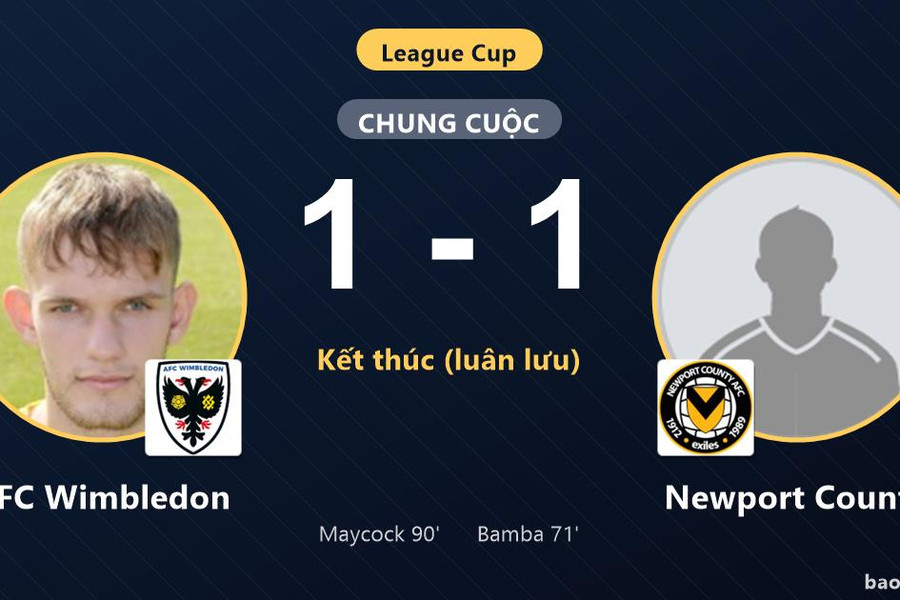AFC Wimbledon 1-1 Newport County (pen 5-4): AFC Wimbledon giành chiến thắng