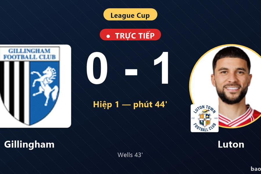 Trực tiếp Gillingham vs Luton: Hiệp 2 bắt đầu, Luton dẫn 1-0