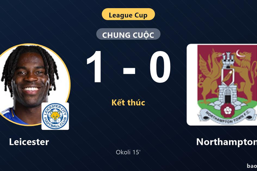 Leicester 1-0 Northampton: Leicester giành chiến thắng