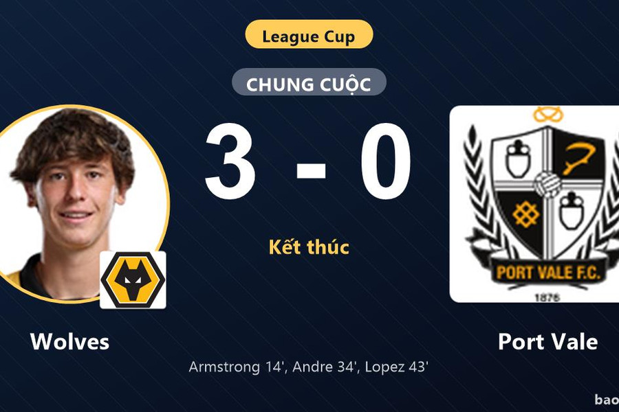 Wolves 3-0 Port Vale: Wolves giành chiến thắng