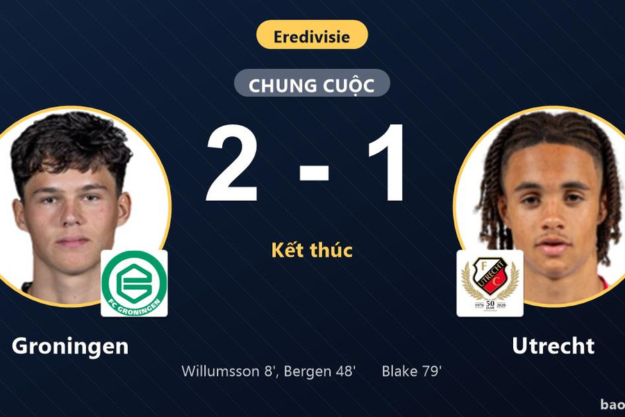 Groningen 2-1 Utrecht: Groningen giành chiến thắng