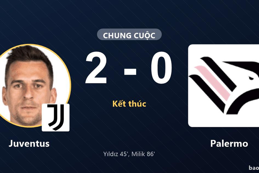Juventus 2-0 Palermo: Juventus giành chiến thắng
