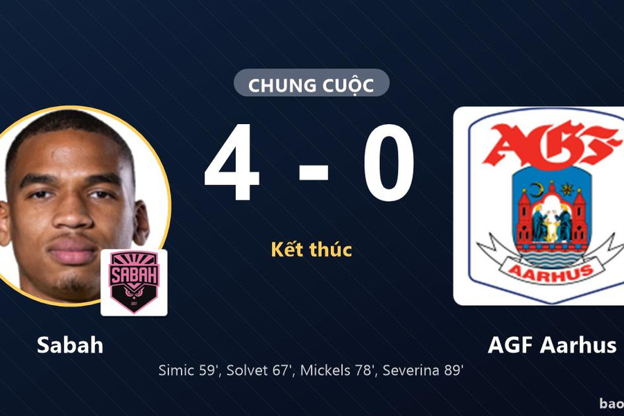 Sabah 4-0 AGF Aarhus: Sabah giành chiến thắng