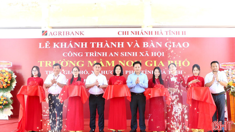 Agribank Chi nhánh Hà Tĩnh II bàn giao công trình trường mầm non 4,5 tỷ đồng
