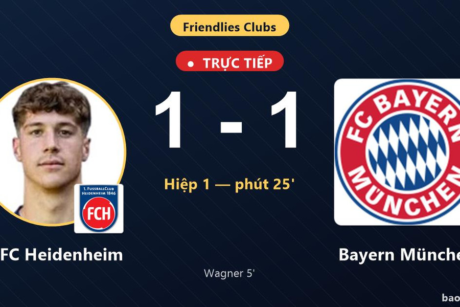 Trực tiếp 1. FC Heidenheim vs Bayern München: Bayern München gỡ hòa 1-1