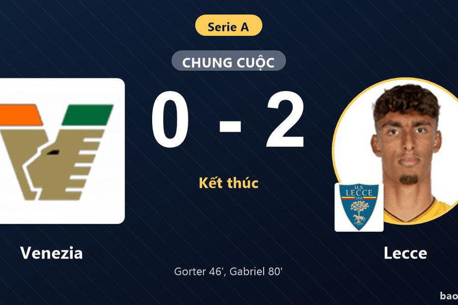 Venezia 0-2 Lecce: Lecce giành chiến thắng