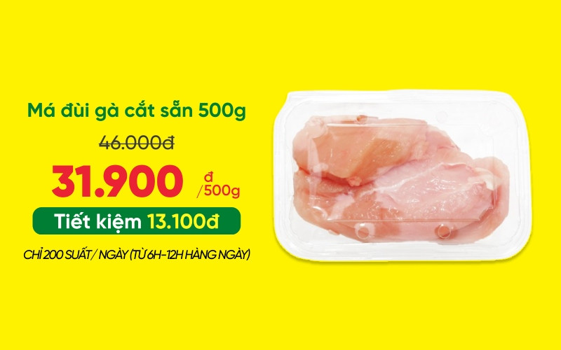 Mẹo săn má đùi gà cắt sẵn tươi ngon giá 31.900 đồng khung 6h-12h tại Bách hóa XANH online