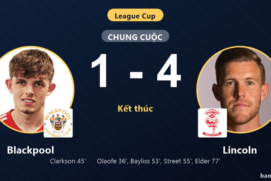 Blackpool 1-4 Lincoln: Lincoln giành chiến thắng