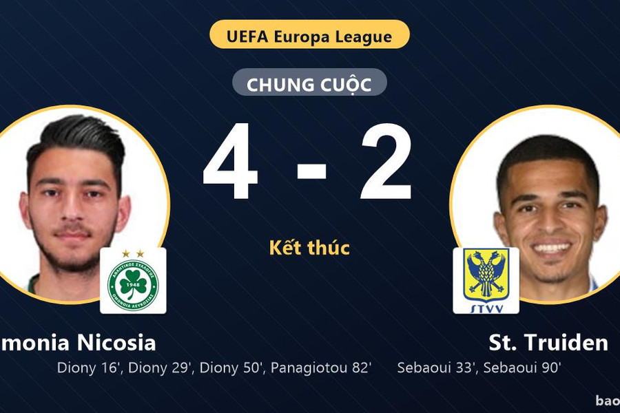 Omonia Nicosia 4-2 St. Truiden: Omonia Nicosia giành chiến thắng