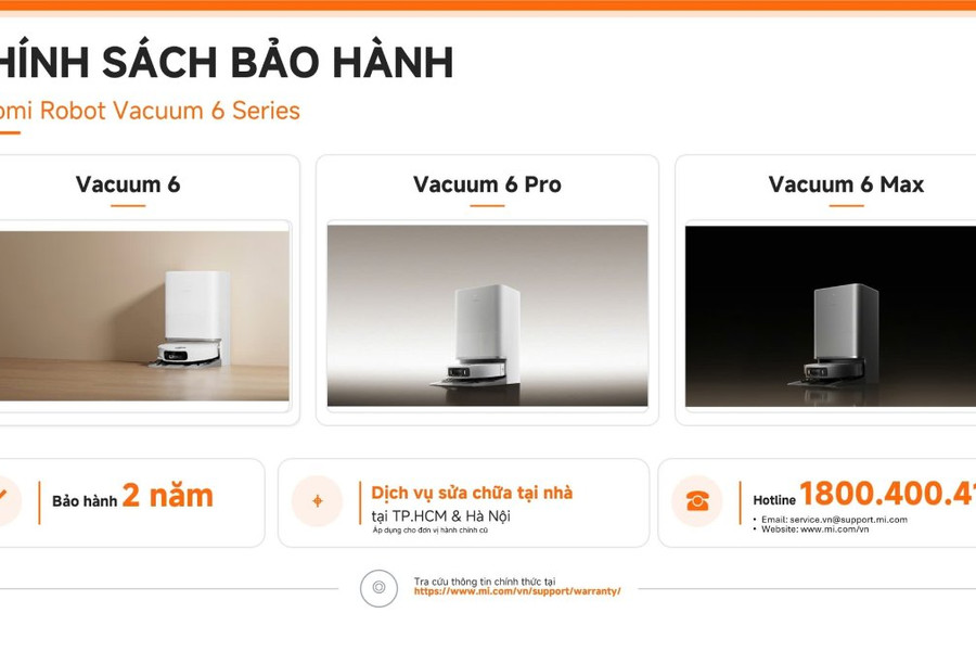 Dịch vụ sửa chữa tại nhà dòng robot hút bụi Xiaomi Robot Vacuum 6 Series tại Hà Nội, TP.HCM