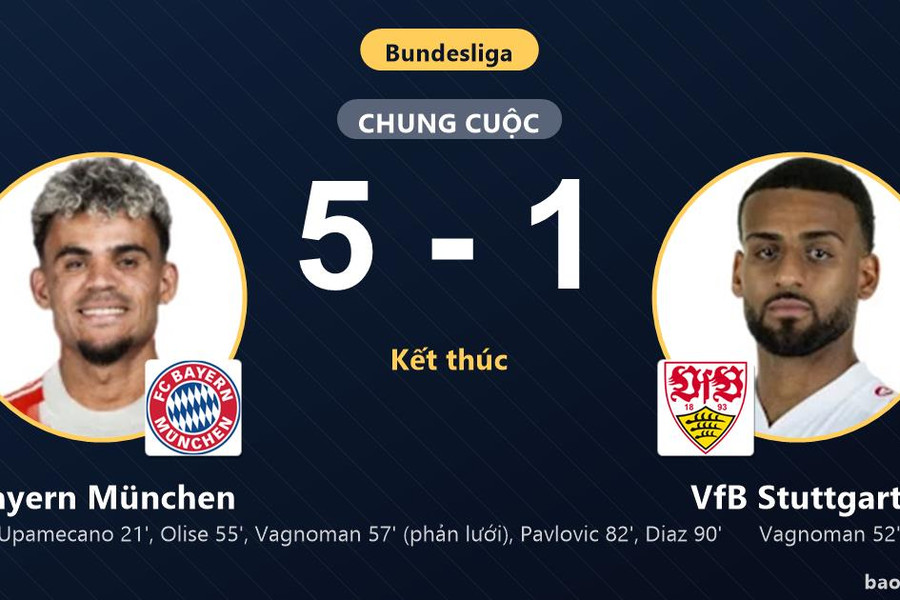 Bayern München 5-1 VfB Stuttgart: Bayern München giành chiến thắng