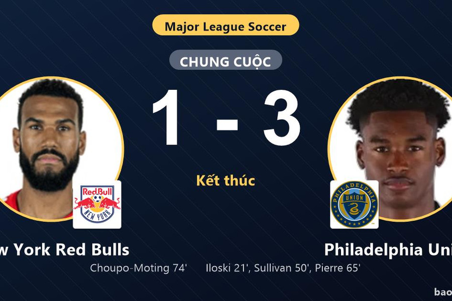 New York Red Bulls 1-3 Philadelphia Union: Philadelphia Union giành chiến thắng