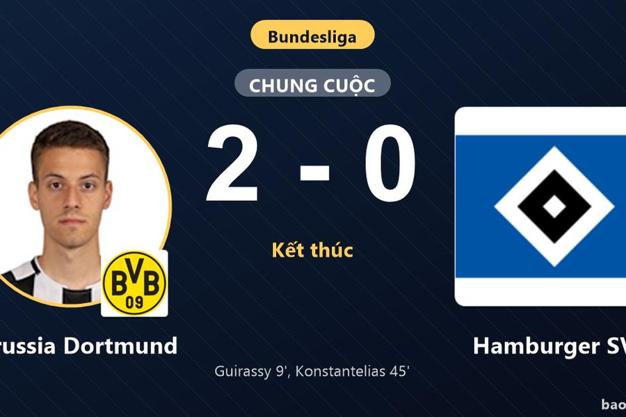 Borussia Dortmund 2-0 Hamburger SV: Borussia Dortmund giành chiến thắng
