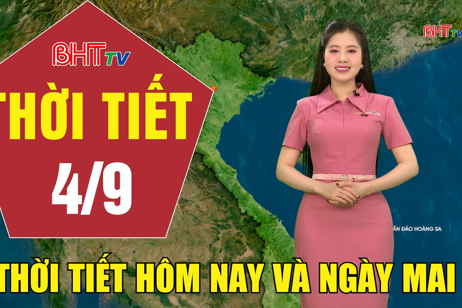 Dự báo thời tiết Hà Tĩnh đêm 3/9 ngày 4/9/2026