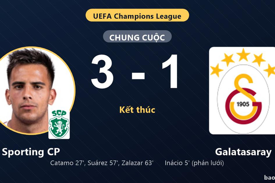 Sporting CP 3-1 Galatasaray: Sporting CP giành chiến thắng